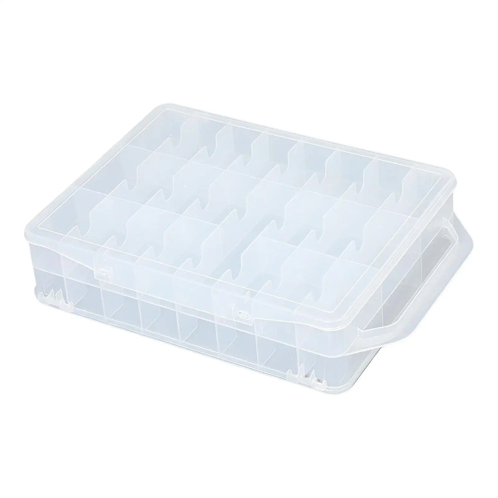 Clear Storage Boxes Double Sided Organizer Case Box With Handle 46 Compartments Clear Box With Lid For Home Office Bedroom Oasis Select