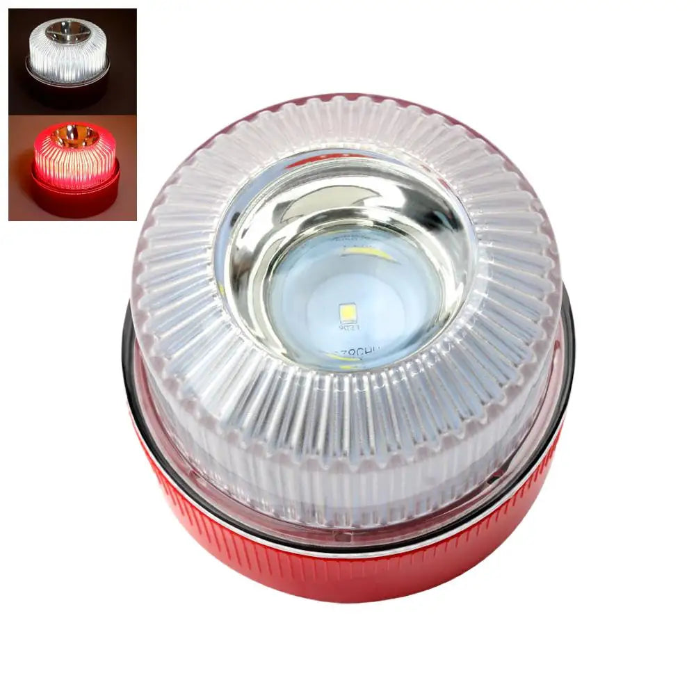 V16 Flashing Light LED White Emergency Light Yellow Car Warning Light Traffic Flash with Battery Bottom Strong Magnetic Oasis Select 02 1PCS