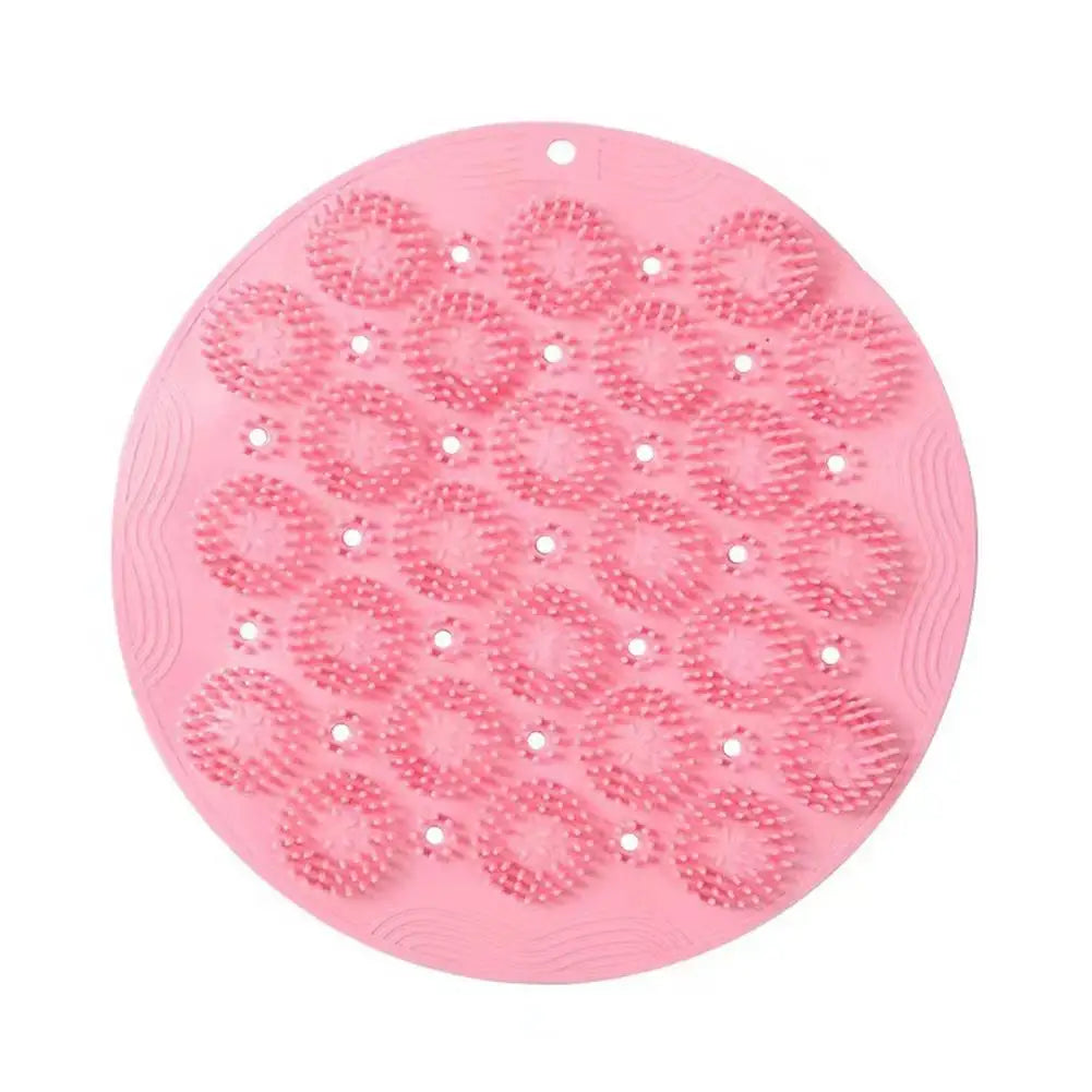 Exfoliating Shower Foot & Back Scrubber, Massage Pad,Wall Mounted Back Scrubber, Silicone Bath Massage Foot Mat with Suction Cup Oasis Select C