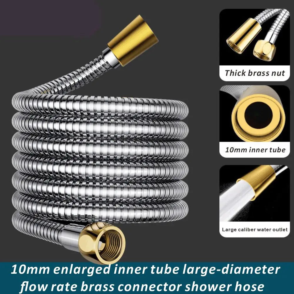 New 1.5/2/3M SUS304 Extra Big Pipe Diameter Flexible Hose Bathroom Shower Water Hose Extension Plumbing Pipe Tube Accessories Oasis Select
