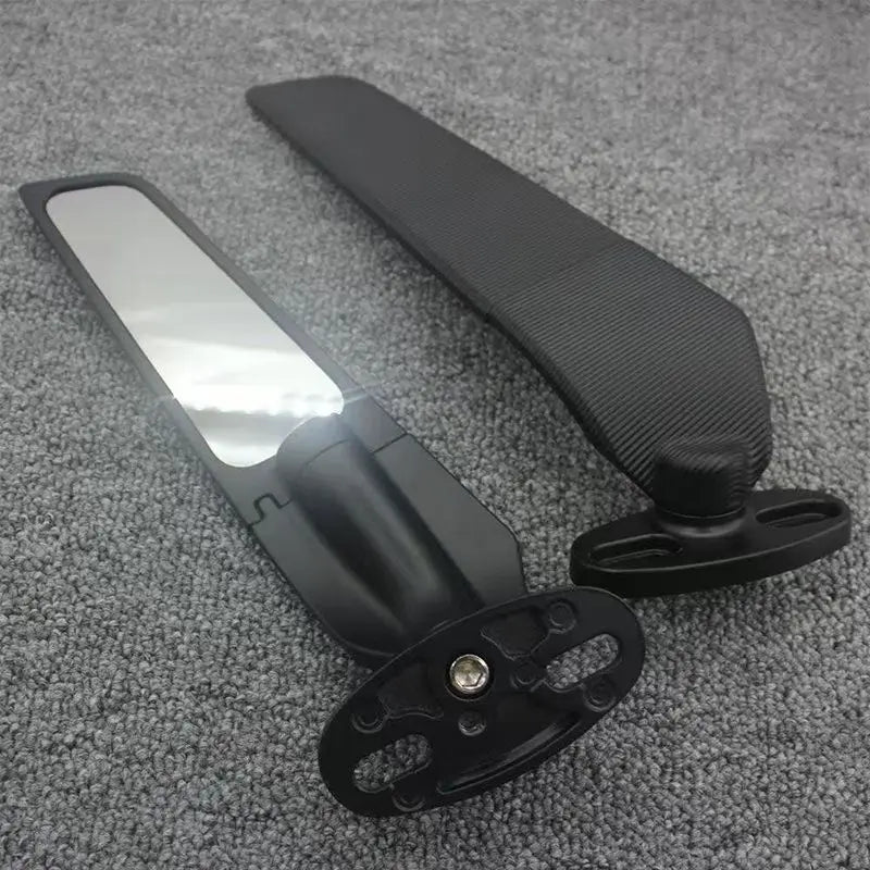 Motorcycle street bike modification fixed wing rearview mirror spring aluminum alloy sports car foldable universal reflector Oasis Select