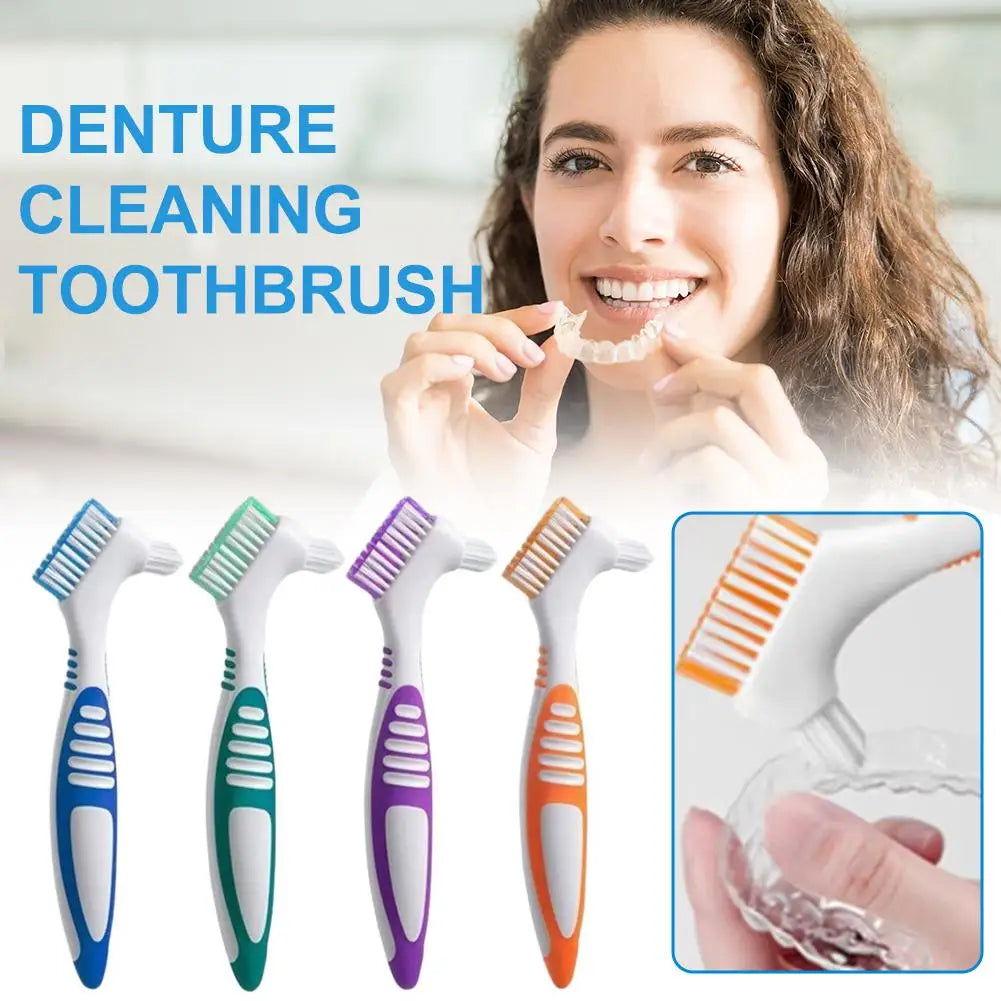 Denture Brush – Double-Sided Anti-Slip Cleaning Toothbrush Denture Cleaning Brush Oasis Select