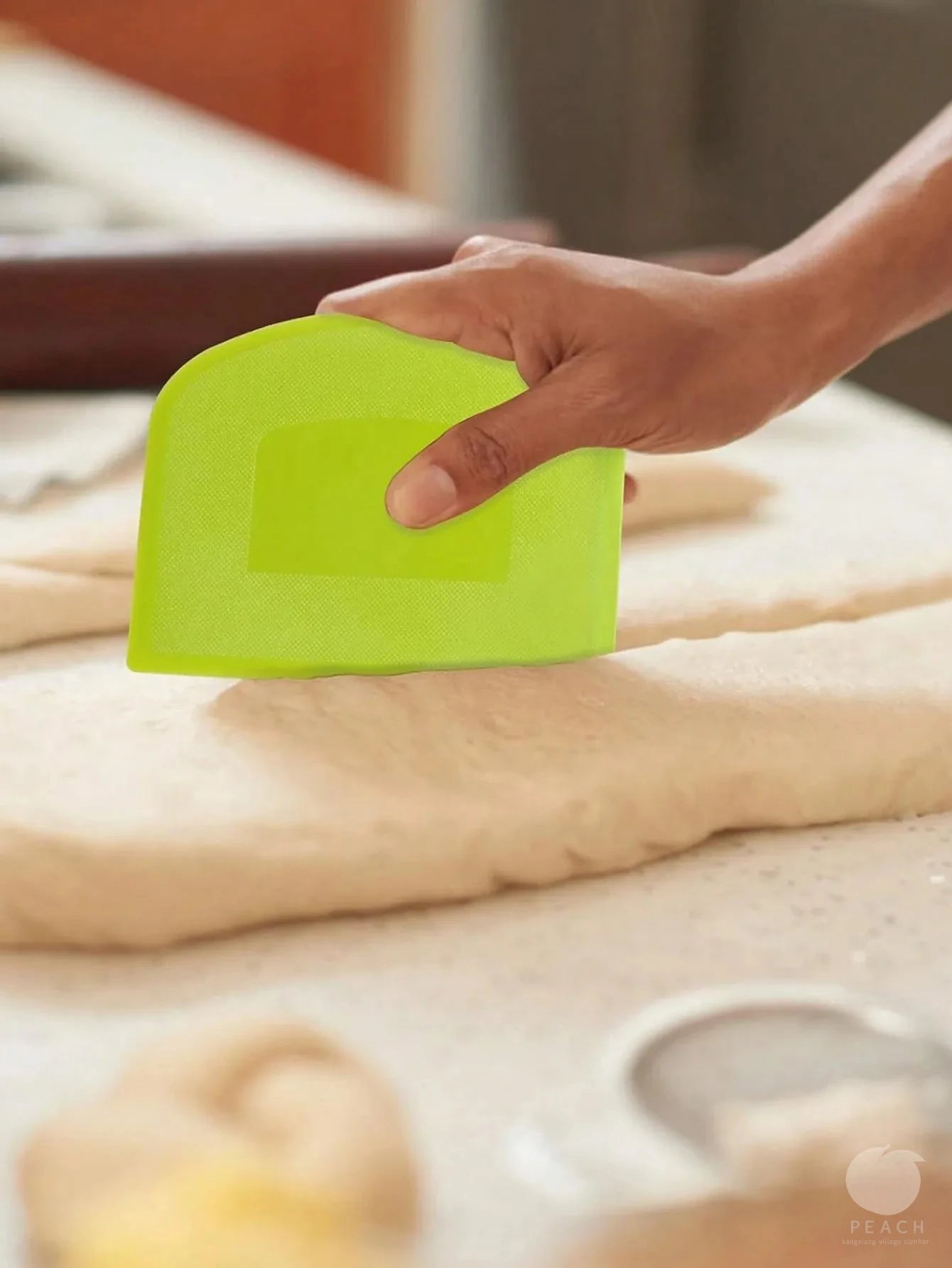 2pcs Dough Scraper Bowl Food-safe Plastic Dough Cutter Flexible Bench Multipurpose Food Scrappers for Bread Dough Oasis Select
