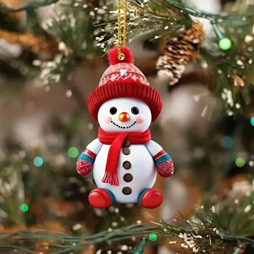 2D Acrylic Cat Christmas Ornament | Funny Xmas Tree Pendant