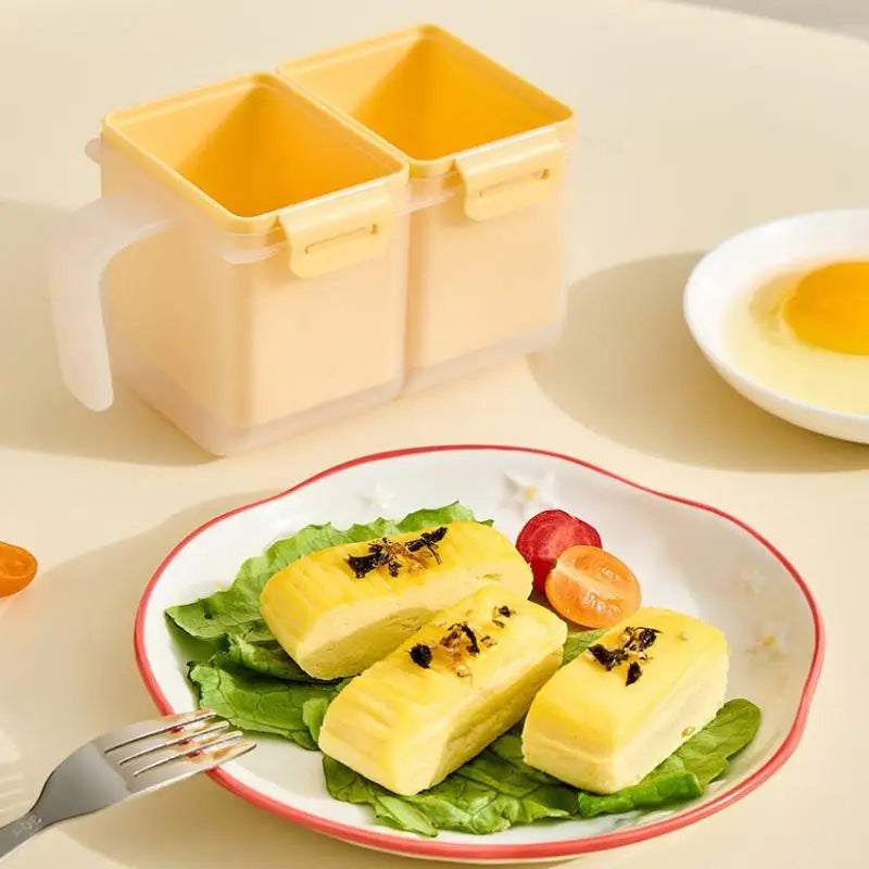 1pcs Microwave Tamagoyaki Mold Cups Double Compartments Easy Release Design For Homemade Egg Roll Kitchen Daily Use Oasis Select