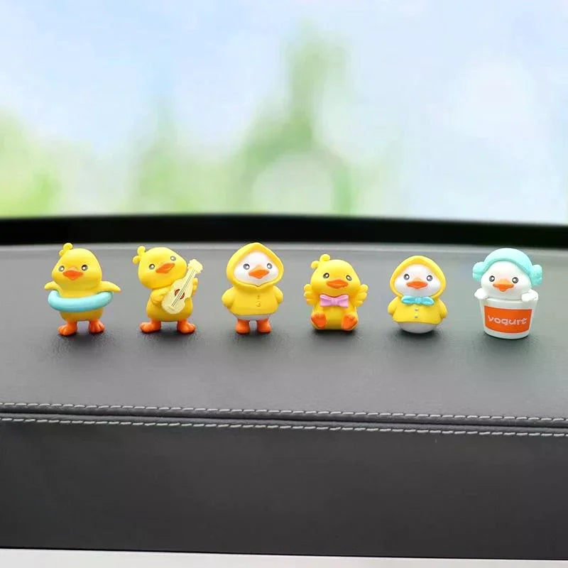 1Set Cartoon Resin Little Yellow Duck Model Car Center Console Decor Cute Car Ornaments Auto Interior Dashboard Accessories Oasis Select