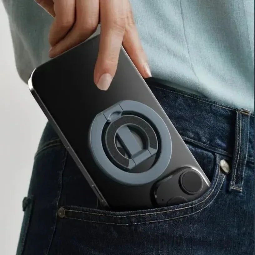 Double Sided Magnetic Phone Holder Strong Magnet Alloy CNC Electroplating Portable Buckle Stand Universal Magnetic Phone Holder Oasis Select