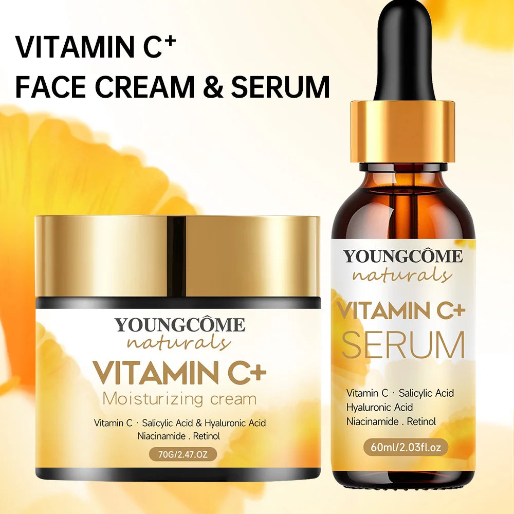 Vitamin C Face Cream & Essential Set Retinol Smooth Wrinkle Moisturizing Firming Hyaluronic Lightening Repairing Smooth Skincare Oasis Select