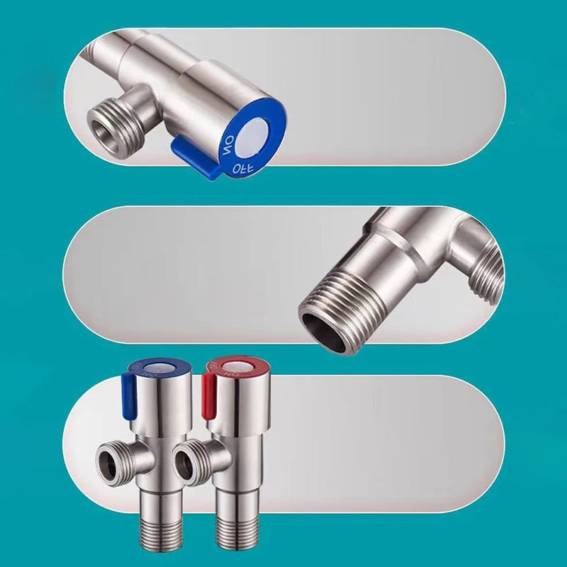 Stainless Steel Hot Cold Inlet Valve Toilet Filling Angle Valves Sink Basin Water Heater Faucet For Kitchen Bathroom Accessories Oasis Select