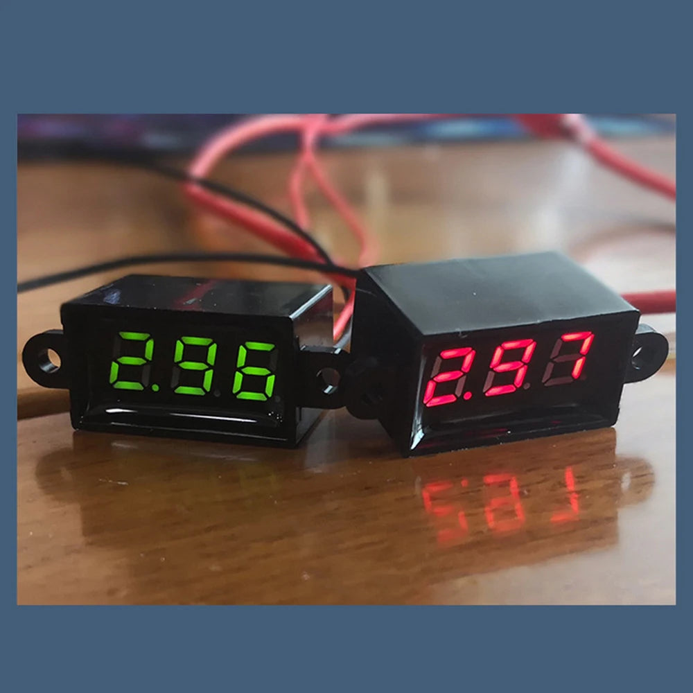DC 3.0V-30.0V Digital Car Voltmeter Automotive Voltage Meter Waterproof 12V 24V Motorcycle Vehicle LED Display Voltage Tester Oasis Select