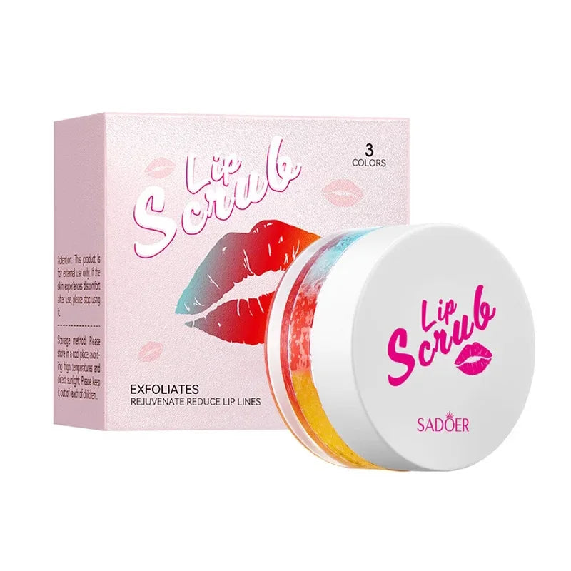 SADOER 3-Color Lip Scrub Cream – Moisturizing & Plumping Balm Lip Scrub Balm Oasis Select Default Title