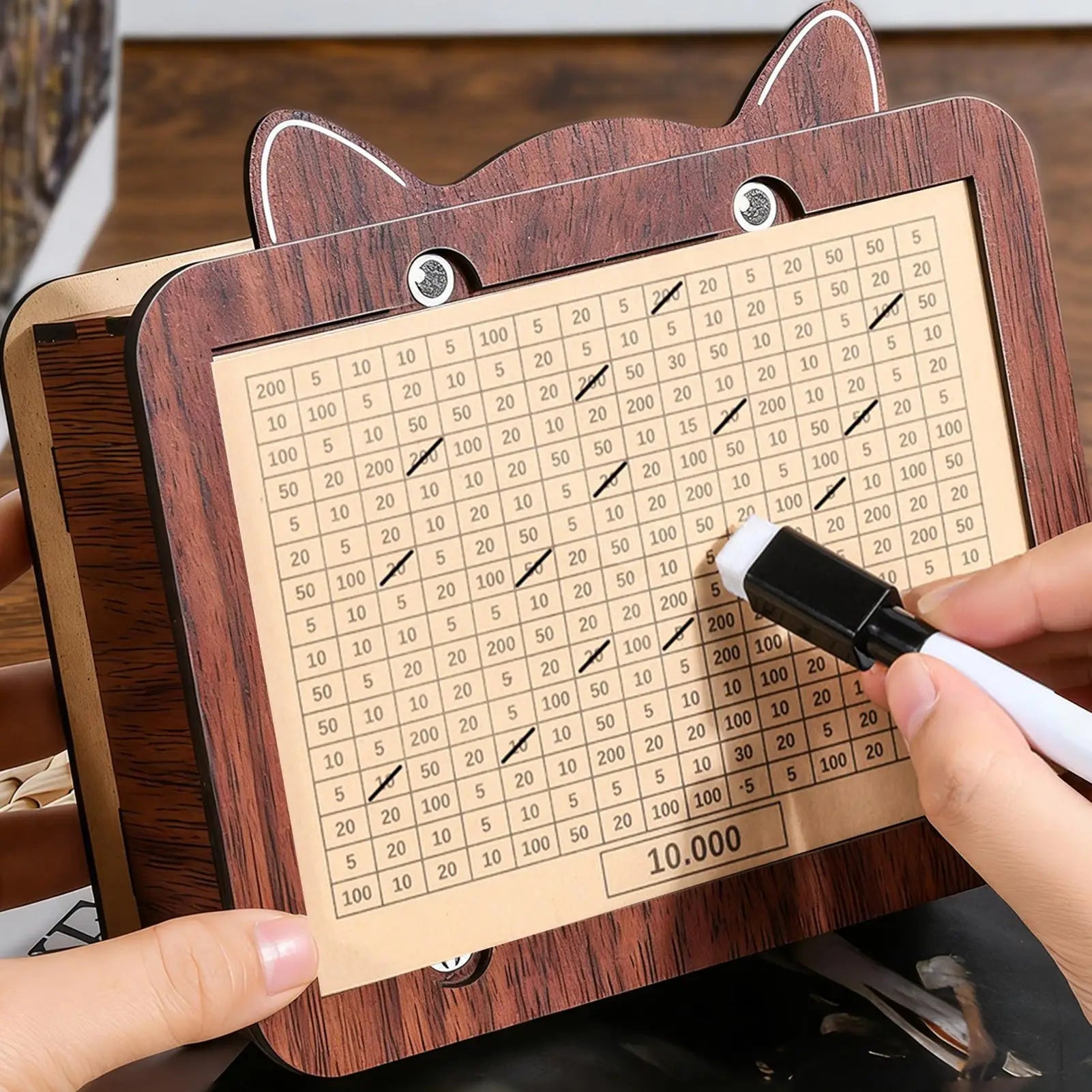 Retro Wooden Piggy Bank with Digital Counter | Money Box