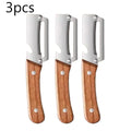 3-in-1 Multifunction Kitchen Peeler, Wooden Handle Stainless Steel Serrated Knife, Vegetable Fruit Peeler Shredder Bottle Opener Oasis Select 3 X Peeler