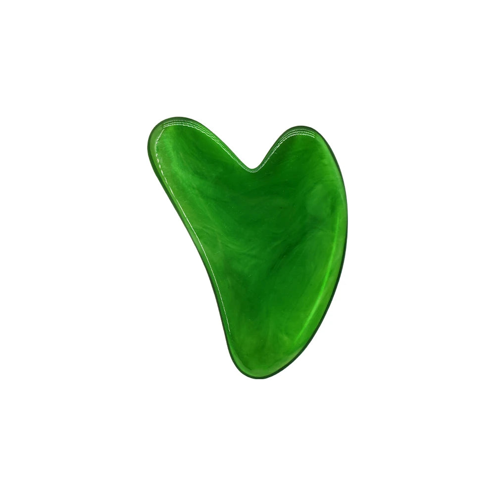 Natural Rose Quartz Gua Sha Tool Facial Massage Scraper for Skin Lifting & Tension Relief Ideal for Daily Skincare Routine Oasis Select GS02-green-02