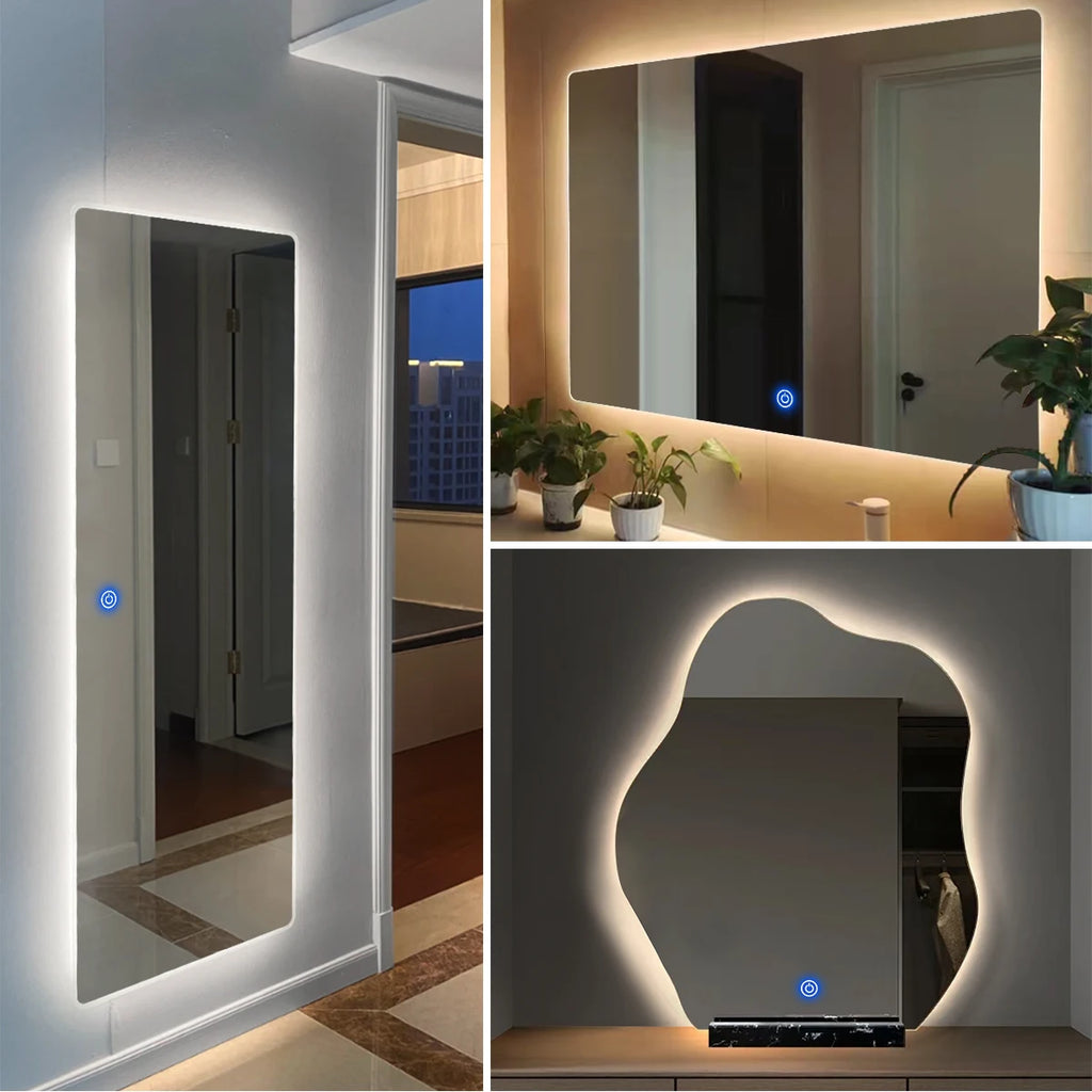 Bathroom Vanity Mirror Light COB 5V USB LED Strip With Penetrate Mirror Touch Sensor Dimmable Switch Makeup Mirror Backlight Oasis Select