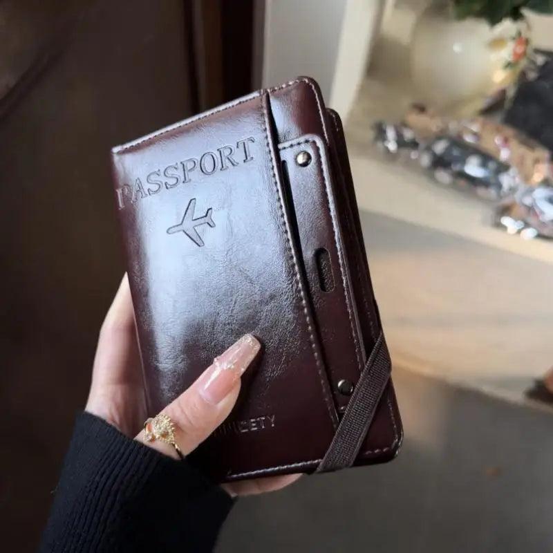 Waterproof PU Passport Holder & Travel Document Organizer Passport Holder Oasis Select Coffee