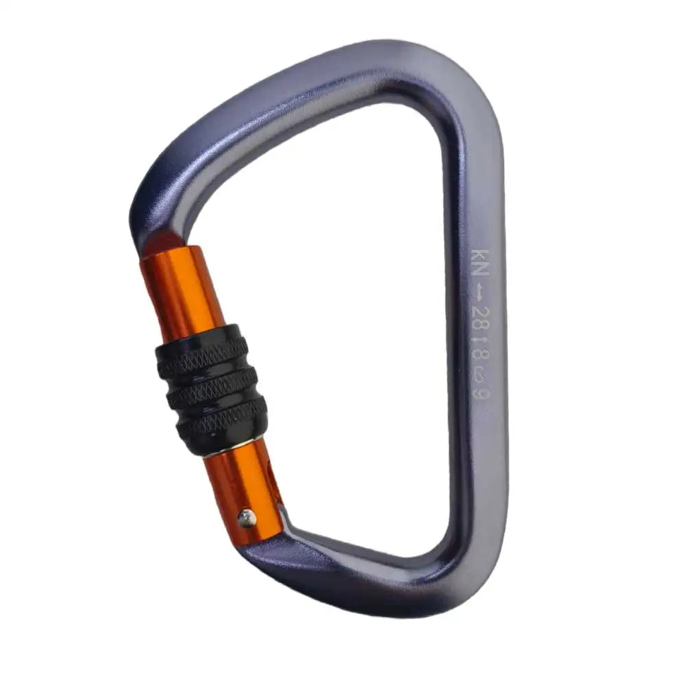 28kN Big D Screw Gate Carabiner Rock Climbing Mountain Landing Hook High Altitude Clip Aluminum Alloy Safety Buckle Equipment Oasis Select Gray