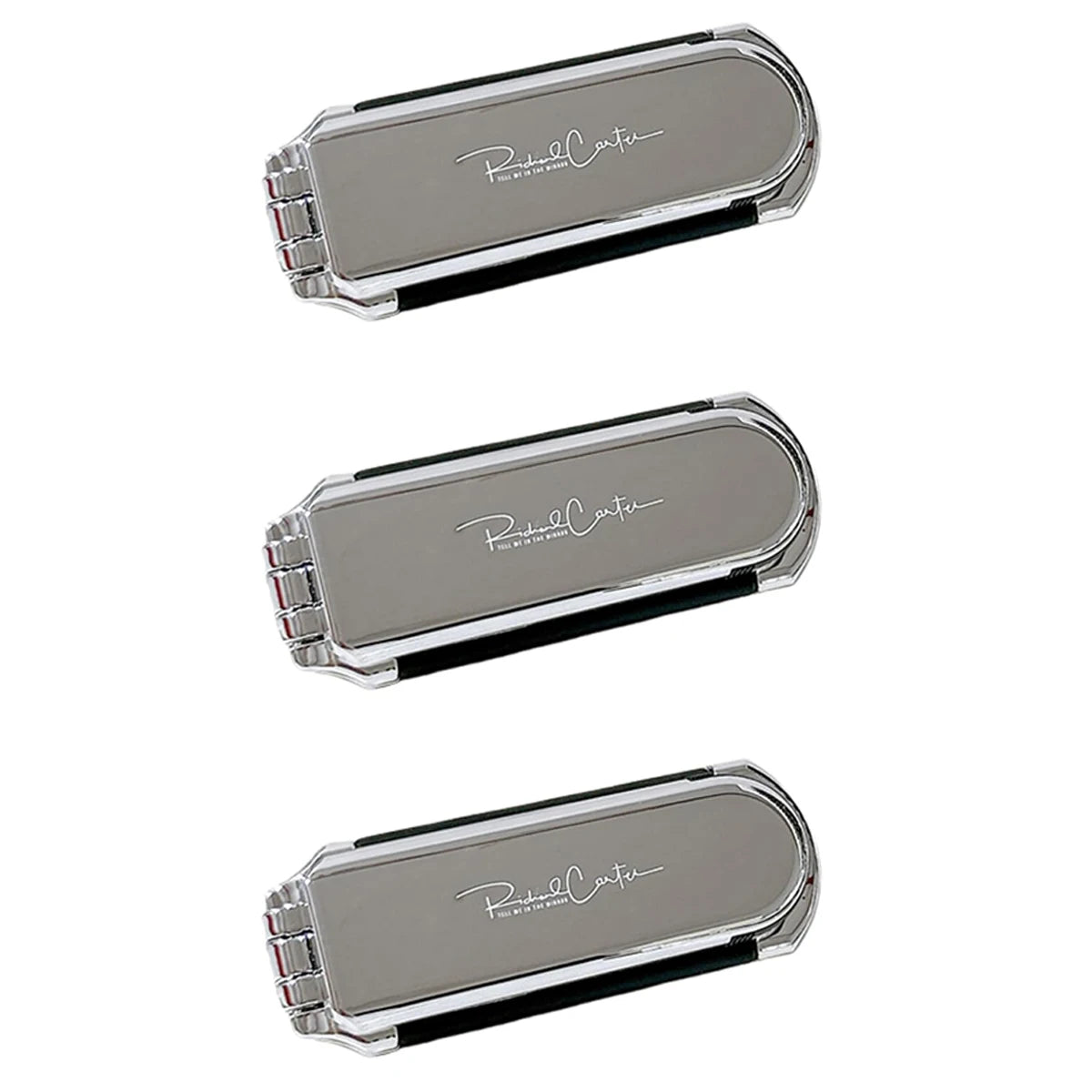 1/3/5PCS Folding Hair Brush Mirror Soft Bristle Silver Detangling Women Girls Travel Purse Gym Portable Compact Styling Oasis Select 3pcs