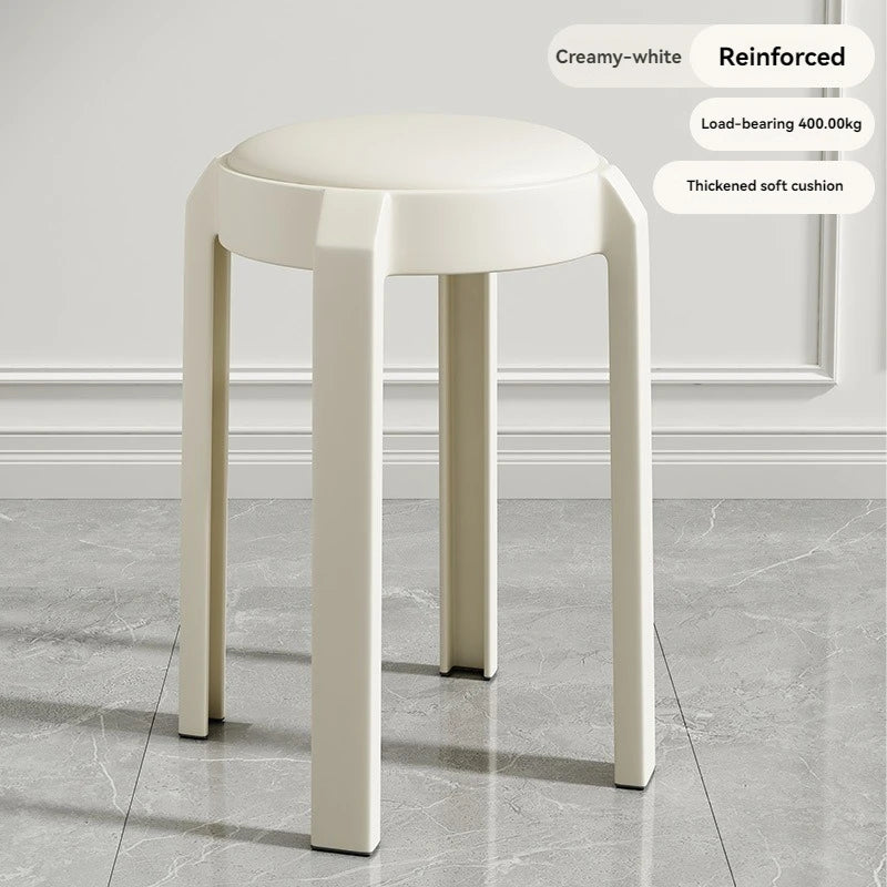 Plastic dining stools for home use in Nordic restaurants. Soft bag stools can be stacked for backup and high stools can be queue Oasis Select Off white -27cm