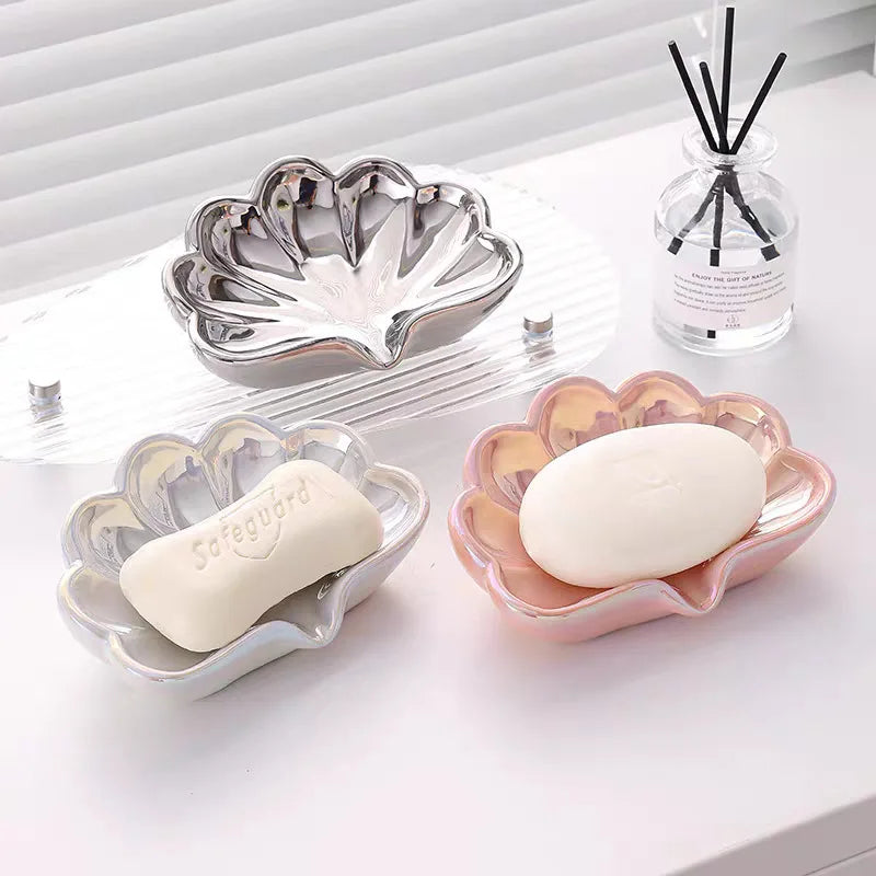 Pearl Shell Night Light – Ceramic Desk Lamp for Bedroom Decor