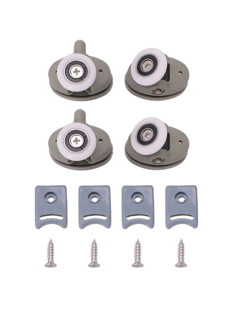 4PCS Single Shower Door Top & Bottom Wheels Rollers Runners Wheels Set 23-mm Household BATHROOM Replacement Spare Parts
