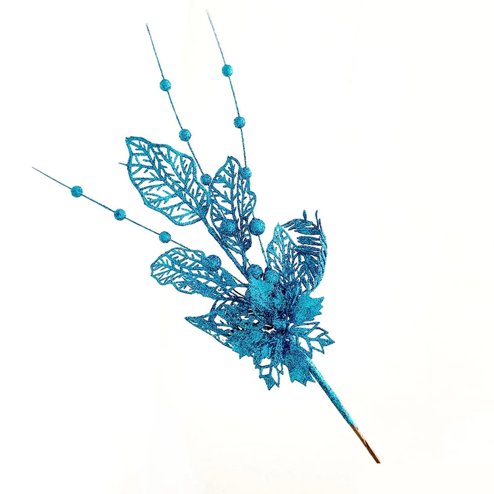 Gold Glitter Christmas Berry Branch Picks – Set of 10 Xmas Decor Christmas Tree Pick Oasis Select Blue One Size