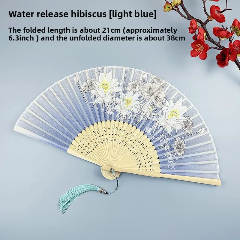 6-inch Portable Folding Fan Chinese-style Peony Flower Fan Summer Folding Craft Fan Oasis Select 14
