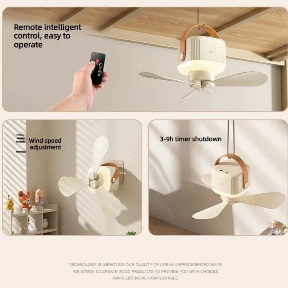 Rechargeable Ceiling Fan Light LED Lighting Remote Control Hanging Fan Light 3 Speed Settings with Remote Control Oasis Select