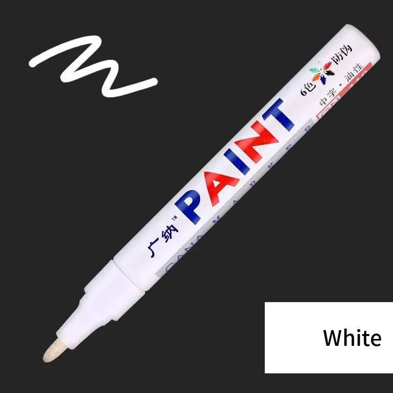 1pcs Permanent Waterproof Paint Marker Pen Car Tyre Rubber Tread Graffiti Artist Paintbrush School Office Supply Stationery Oasis Select White