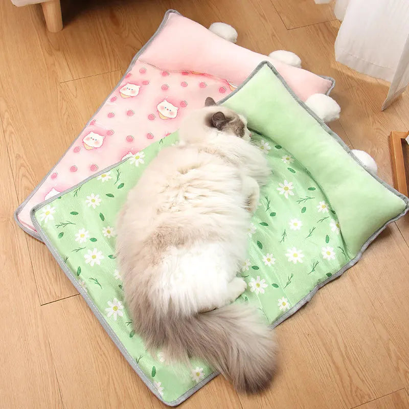 Dog Beds Cat Beds, Summer Ice Silk MATS, Dog Beds, Pet Supplies, Teddy Small and Medium-sized Dog Beds, Suitable for All Seasons Oasis Select