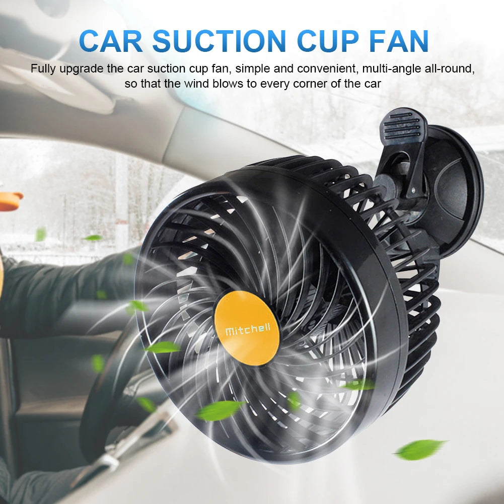 12/24V Car Cooling Fan Single Head Electric Car Cooler Sucker Air Circulator Fan Electric Car Circulator for Auto Truck Off-Road Oasis Select