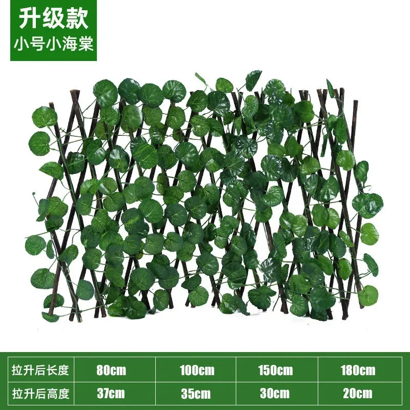 Artificial Garden Retractable Fence, Expandable Faux Green Leaf Screen Panels, Rattan Outdoor Hedge Vines, Climbing Frame Decor Oasis Select XHT 40CM