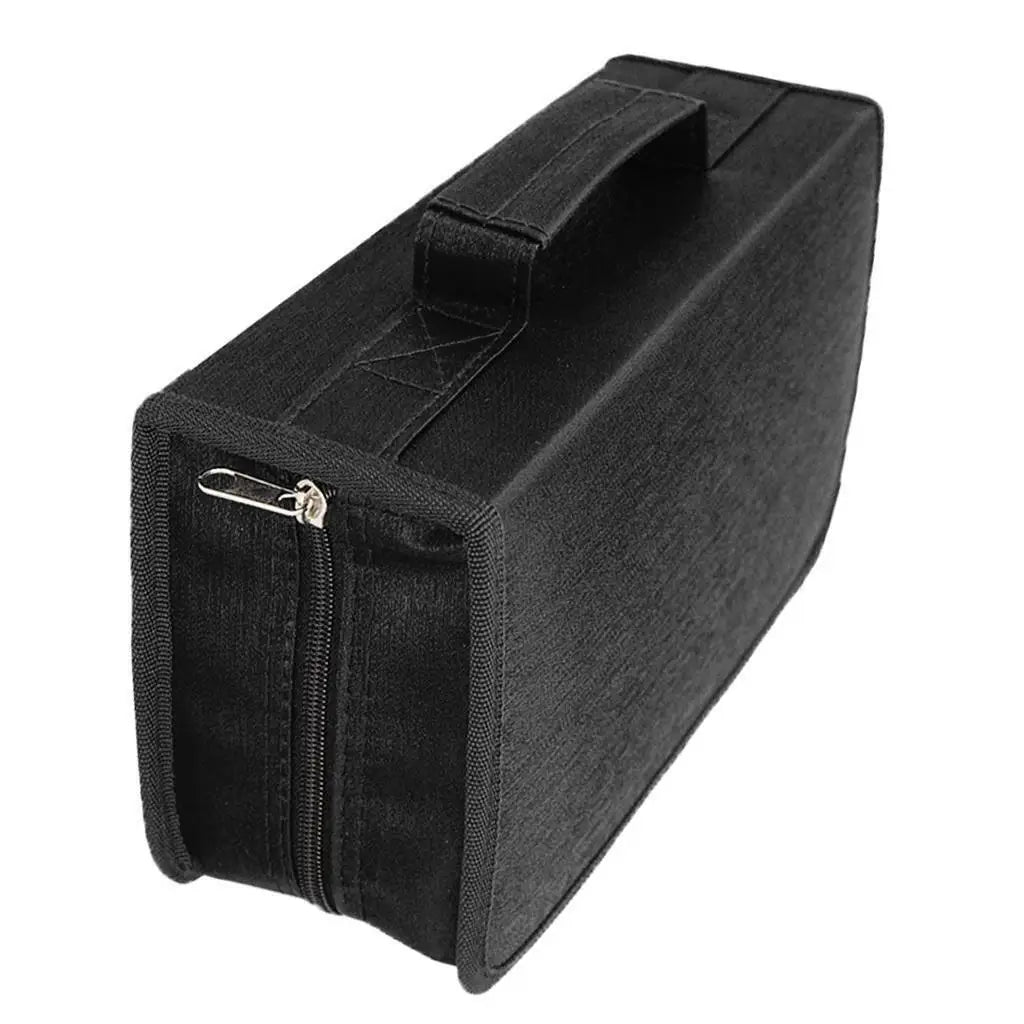 128 Discs DVD CD Holder Dustproof Storage Bags Zipper Album Storage Case Wallet Carrying Bag Organizer Storage Bag Oasis Select Black