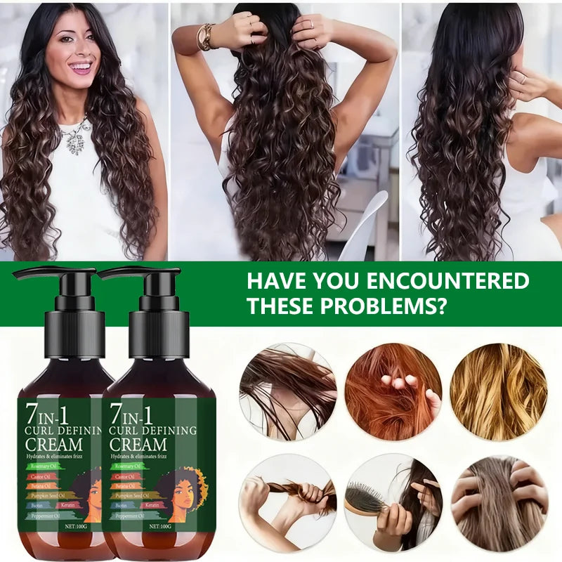 7-in-1 Curl Defining Cream – Rosemary & Castor Oil Frizz Control Curl Defining Cream Oasis Select
