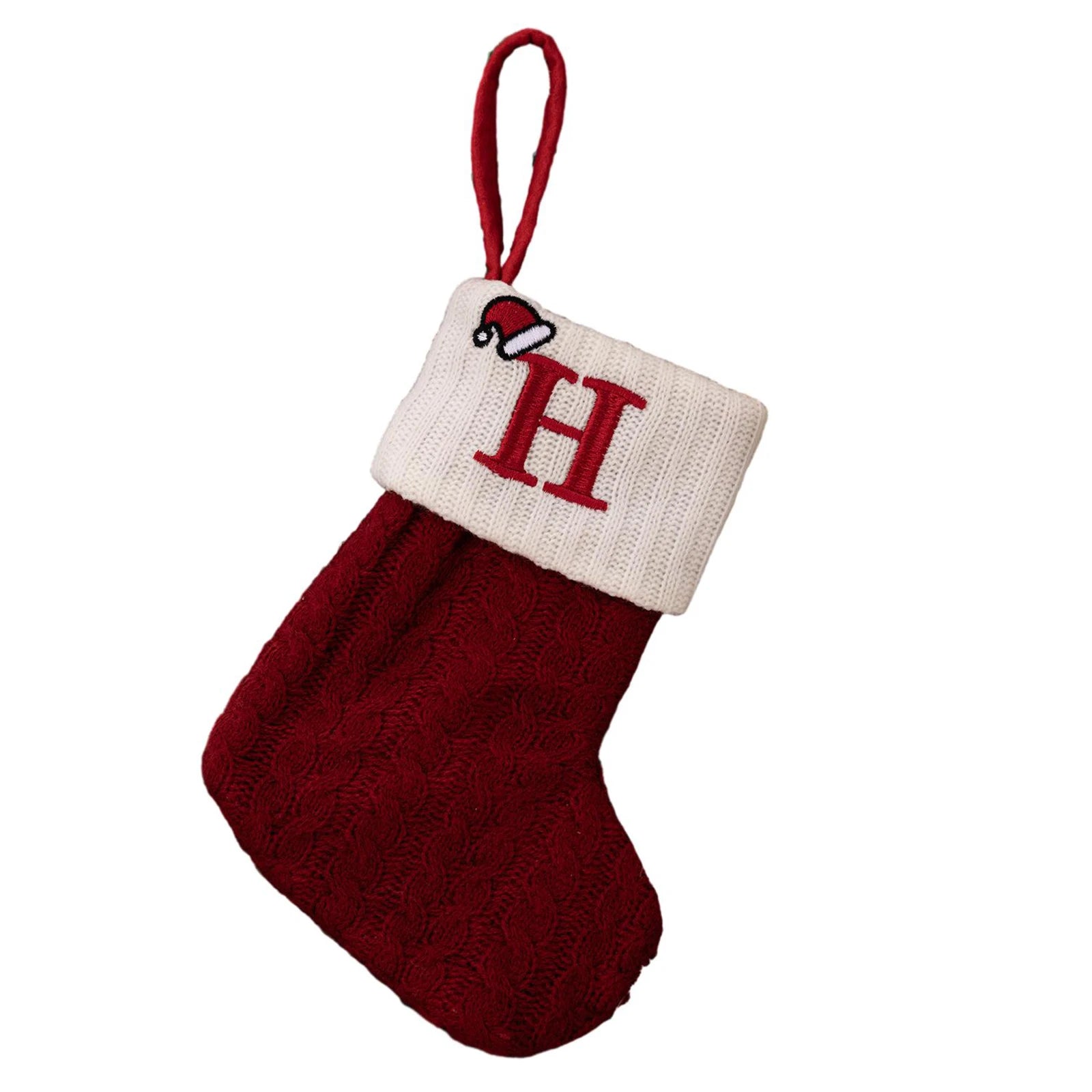 Socks Christmas Stocking Pendant Snowflake Stocking Decorating Ornament 20x10cm Alphabet Christmas Tree Useful Oasis Select H China Mainland