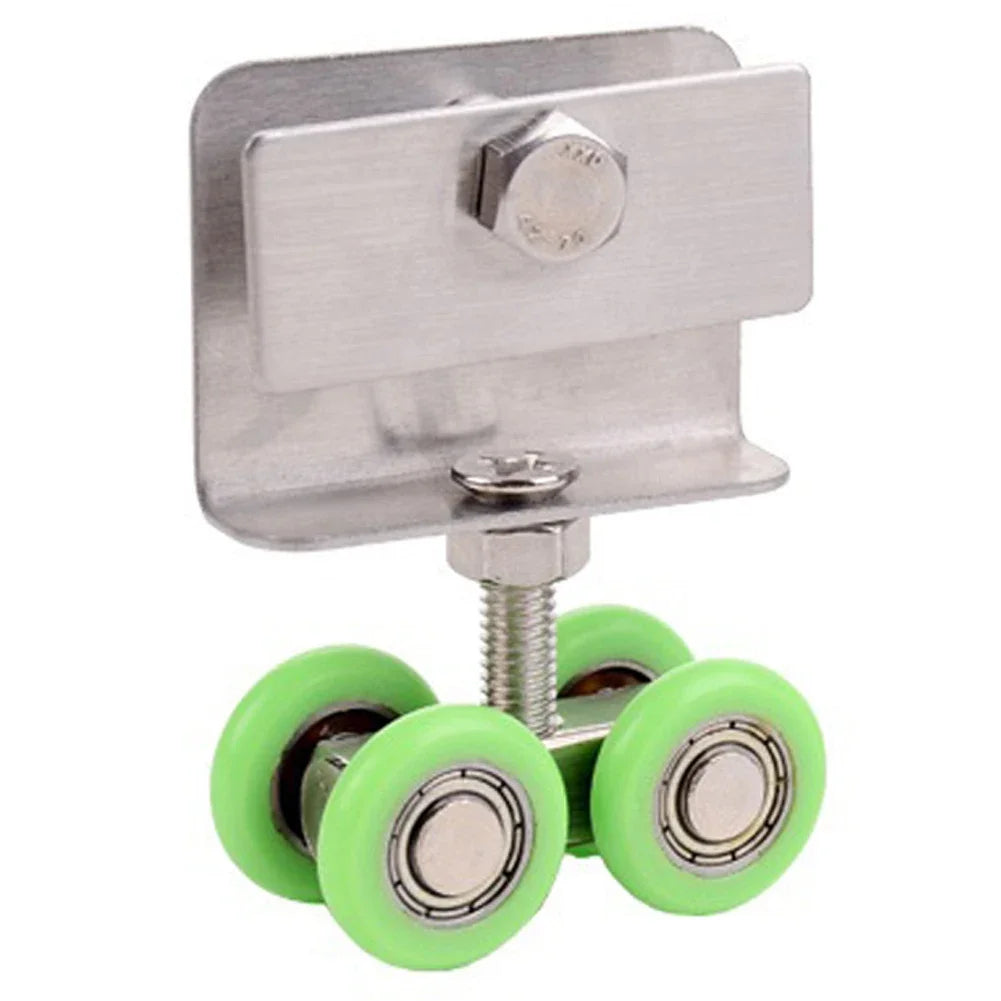 1/2/4x Shower Room Stainless Steel Sliding Door Roller Kit Four-wheel Hanging Pulley Roller Sliding Door Works Effectively