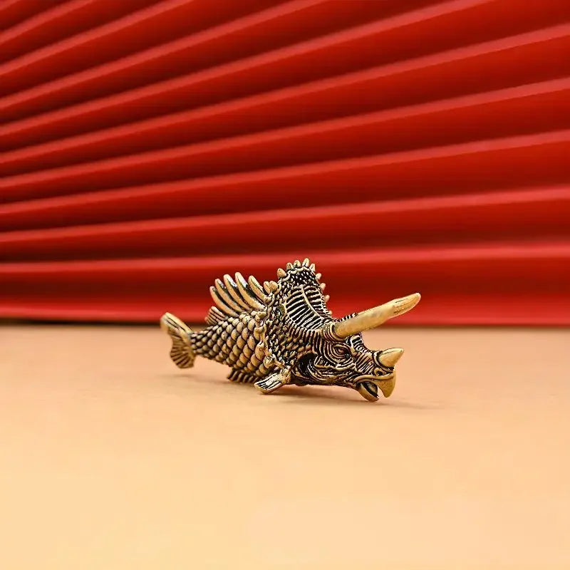 Retro Brass Fish Figurines Lucky Animal Statue Mini Home Decor Desk Ornament Tea Pet Cute Gift Animal Figurines Oasis Select
