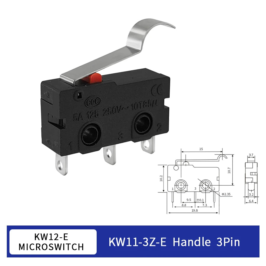 KW11-3Z Micro Limit Switch 3-Pin NO/NC 5A 125/250VAC | 10/20 Pack Micro Limit Switch Oasis Select KW11-3Z-E 20PCS