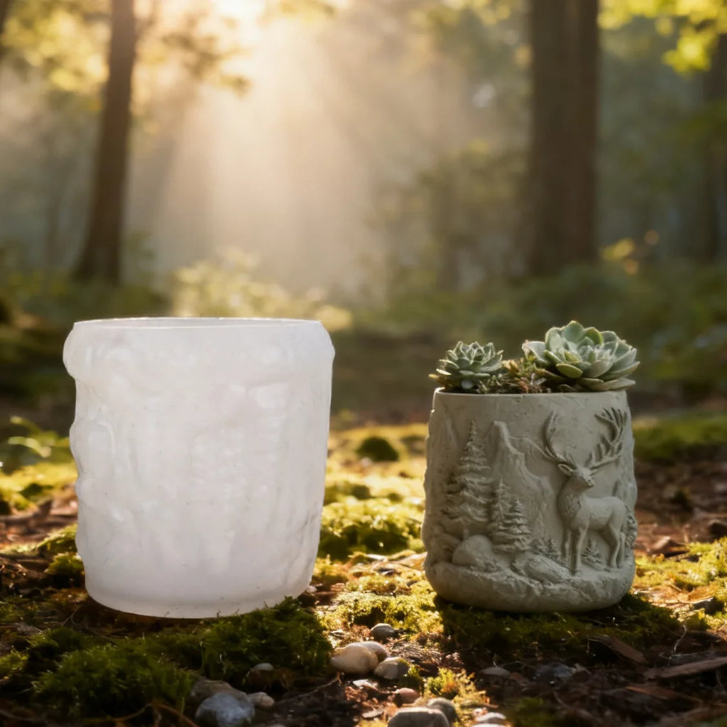 Deer Flowerpot Gypsum Cup Mold Aromatherapy Candle Cup Silicone Mold DIY Drip Storage Cup Mold Oasis Select