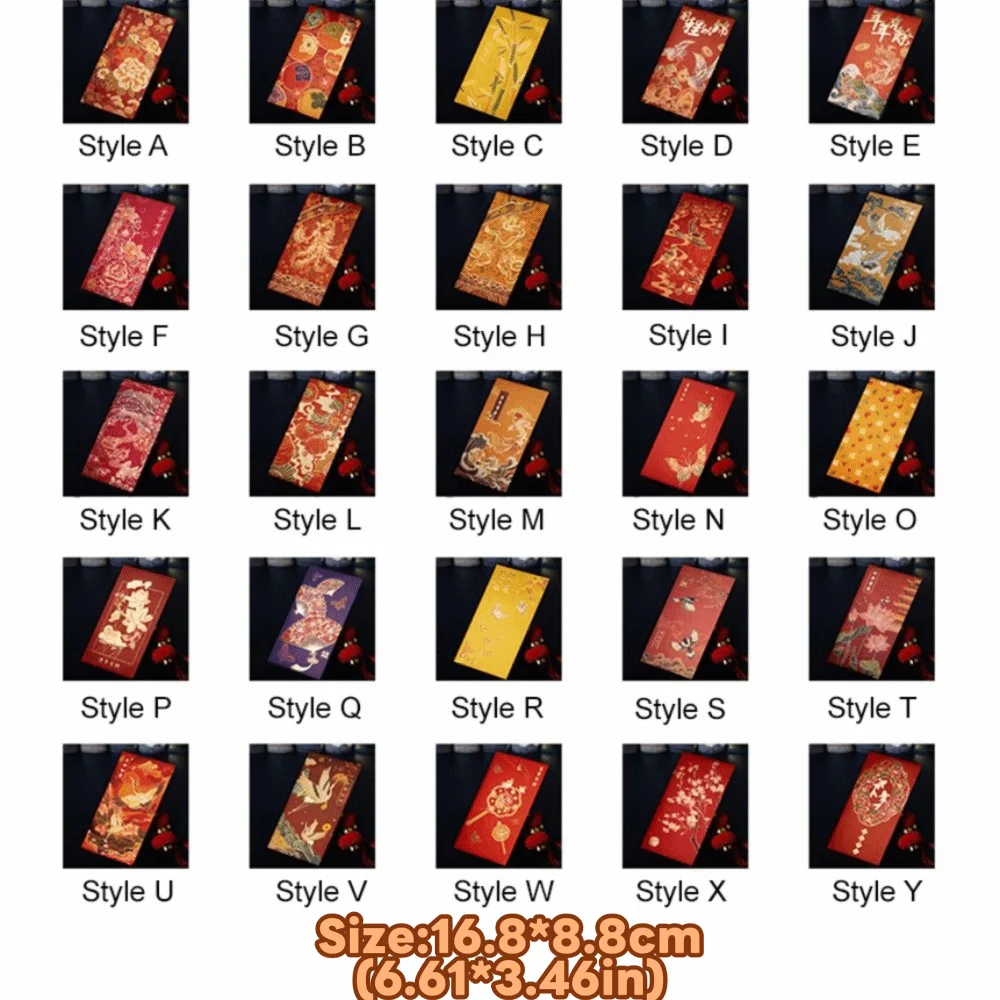 12pcs Chinese New Year Red Envelopes | Hot Stamp HongBao Gift