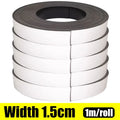 1Meter Self Adhesive Magnetic Tape Rubber Magnet Tape Strong Flexible Magnets Stripe for Refrigerator Photo Posters 39.37inch Oasis Select Width 1.5cm 12M- (12 rolls)
