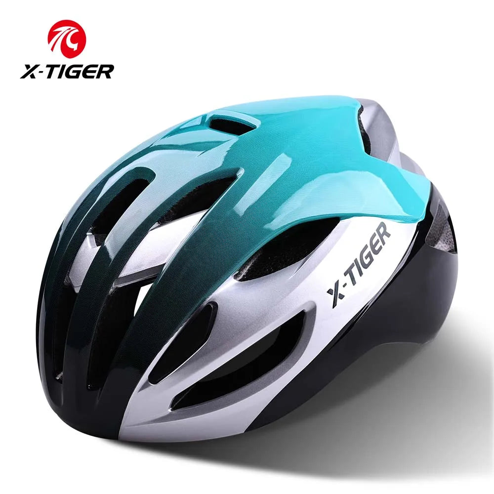 X-TIGER Man Women Bicycle Helmet Breathable Ultra-light One-piece Molding Helmets Shockproof Adjustable MTB Road Cycling Helmets Oasis Select Green M-54-58cm