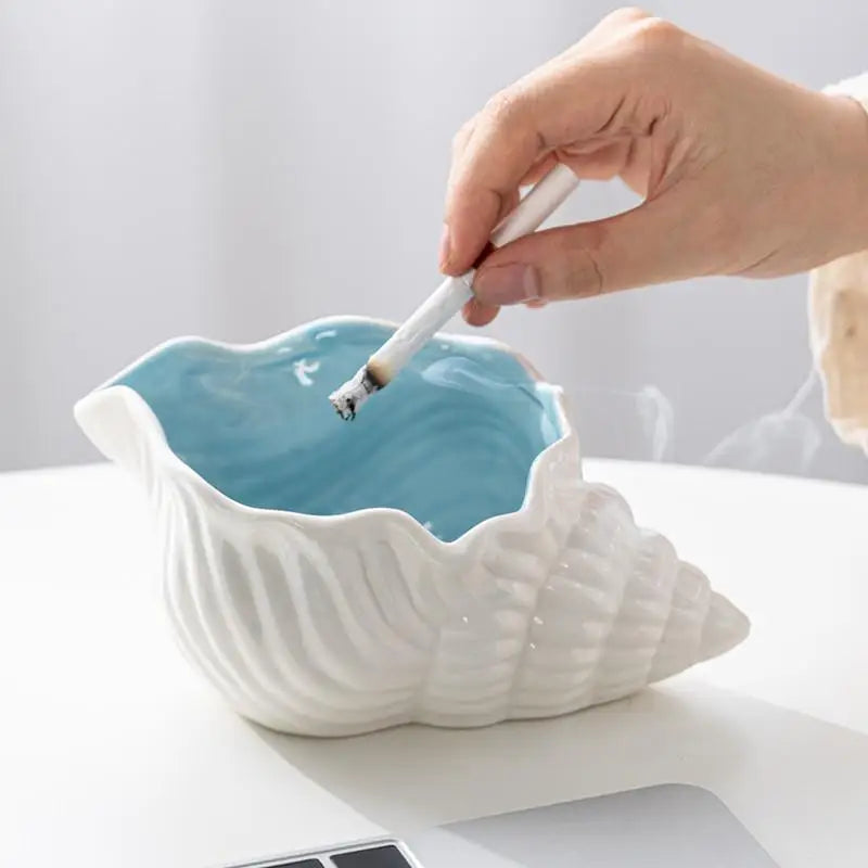 Romantic Ashtray Home Living Room Office Ceramic Conch Handicrafts Oasis Select