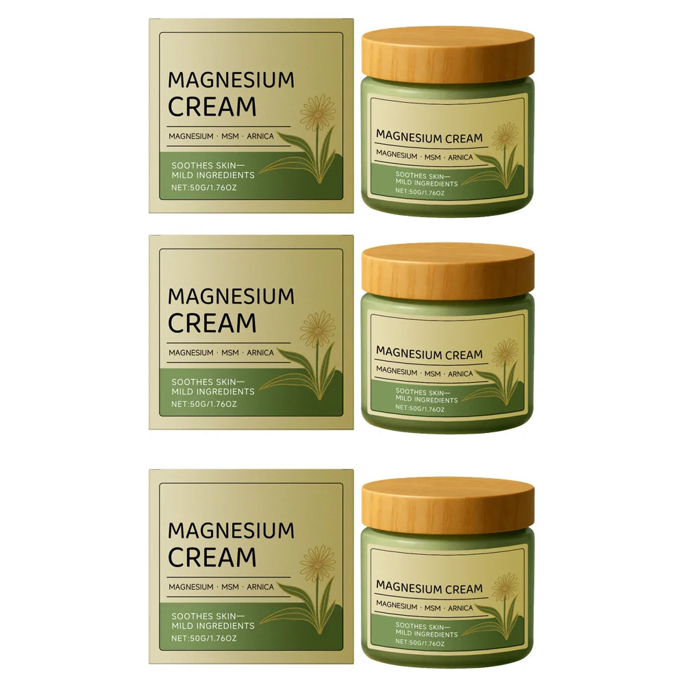 Magnesium Cream – Muscle Relief, Joint Comfort & Sleep Support Magnesium Body Cream Oasis Select 3pcs