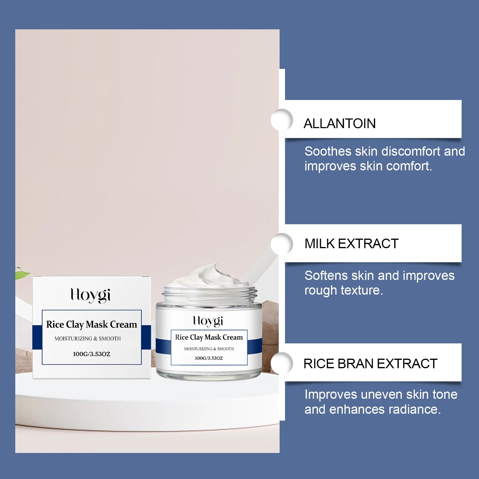 Hoygi Rice Clay Mask – Brightening, Pore Cleansing & Hydrating Clay Face Mask Oasis Select