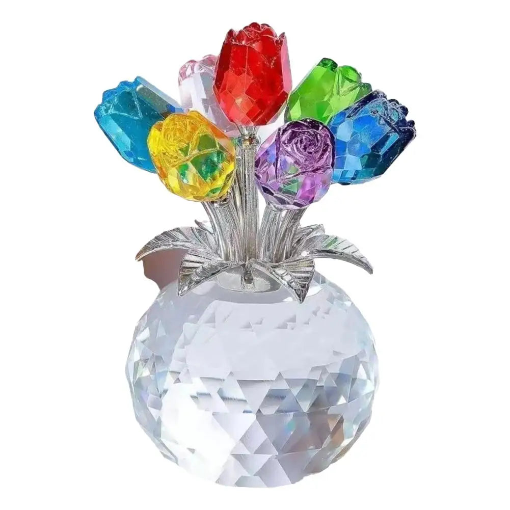Crystal Rose with Vase – Romantic Valentine's Gift & Decor