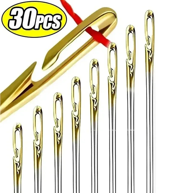 1/3/6set Sewing Needles Multi-size Side Opening Stainless Steel Darning Sewing Household Hand Tools Oasis Select