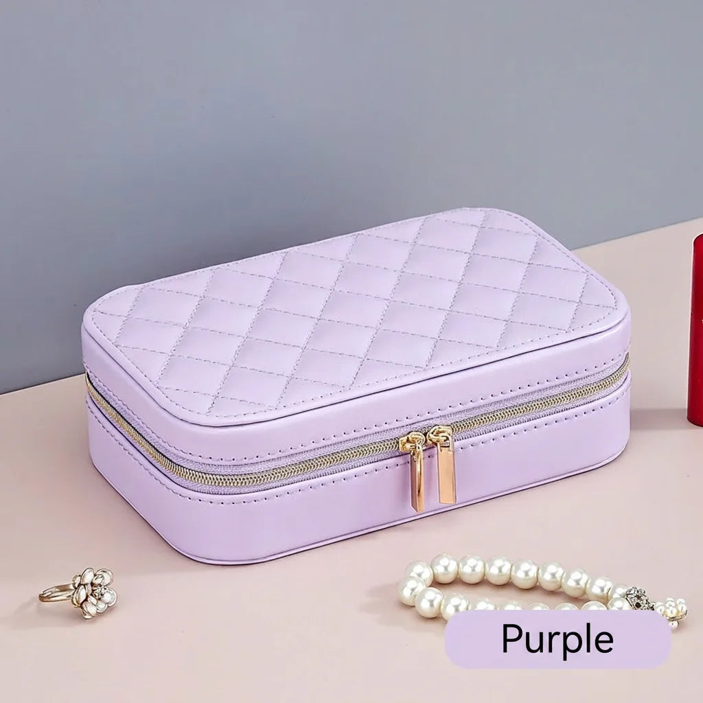 Double Layer Travel Jewelry Box – Dustproof PU Leather Organizer