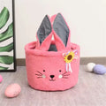Easter Basket Cute Plush Candy Bag with Handle Soft Pasty Storage Bucket Easter Egg Decorations and Gift Basket Oasis Select rose pink Other