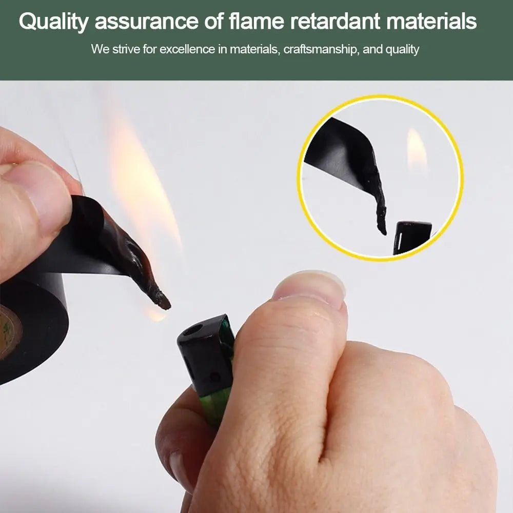New Black Electrical Tape PVC Self-adhesive Electrical Insulation Tape Waterproof Voltage Wire Organizer Oasis Select